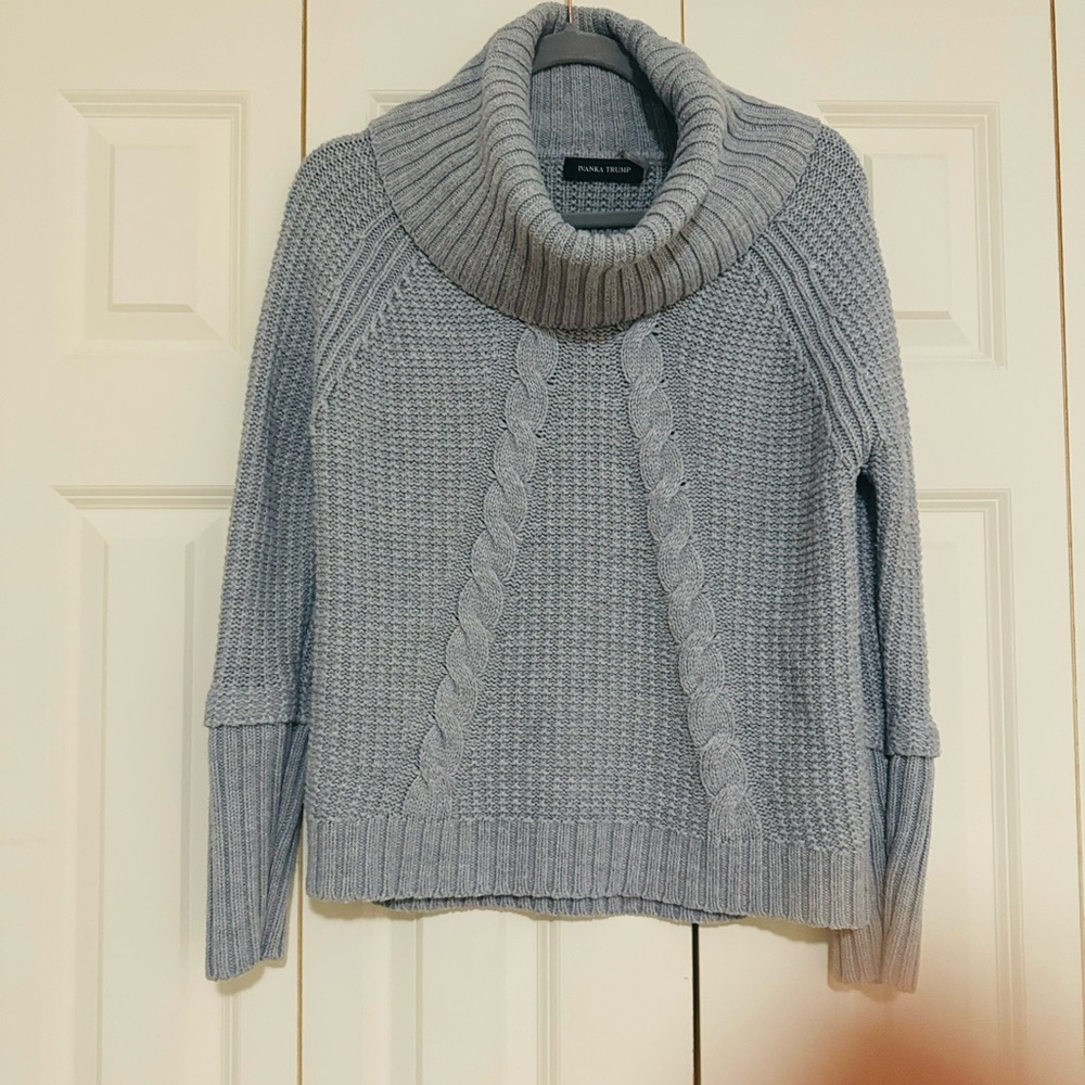 Ivanka Trump Oversized Grey Cowl Neck Sweater S